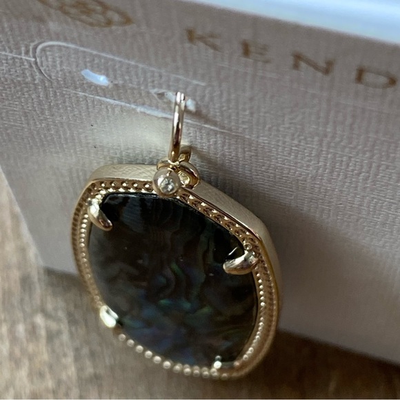 NWT Kendra Scott Elle Gold Drop Earrings Abalone Shell 14K Plated Custom Green - Picture 4 of 9